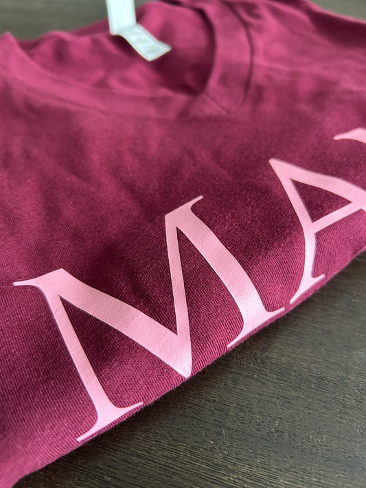 MAMI Tee | Burgundy | V neck